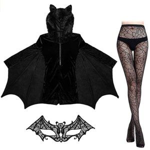 3 Pieces Halloween Costume Set - Sexy Bat/Vampire